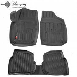 Guminiai 3D kilimėliai VOLKSWAGEN Polo Sedan 2010-2020 (Juodos spalvos)