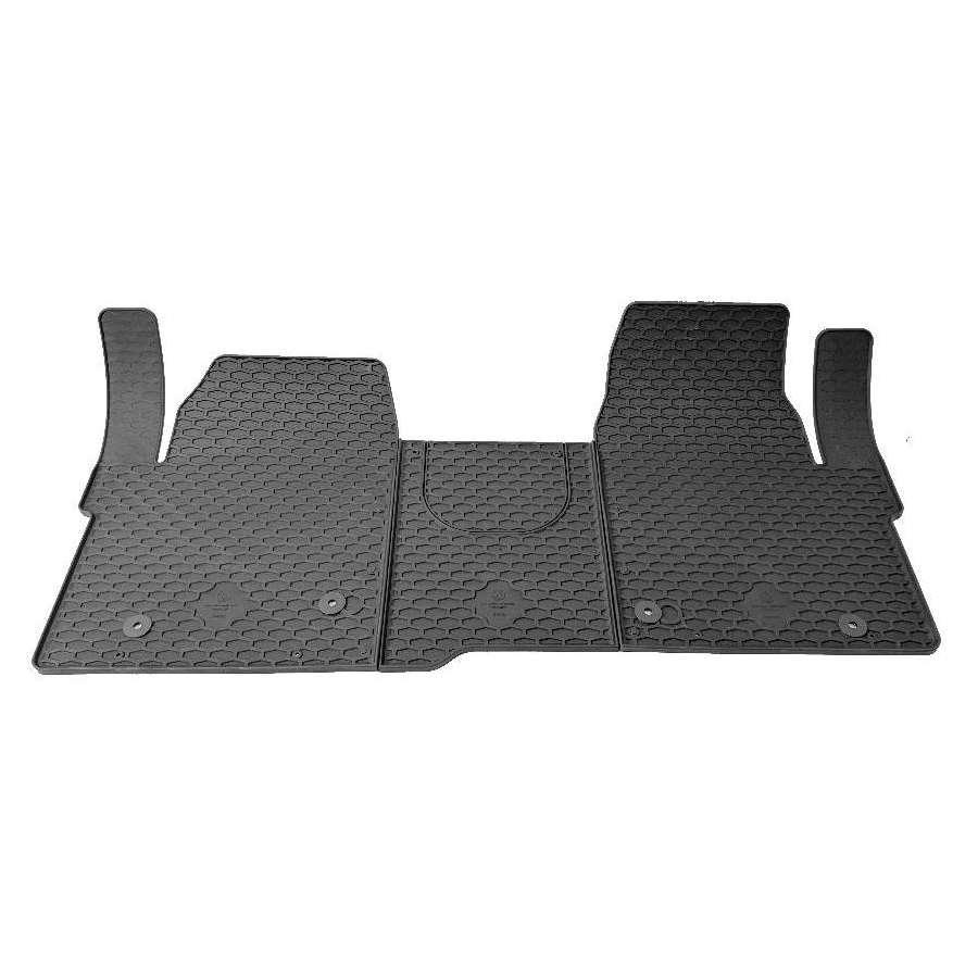 Guminiai kilimėliai VOLKSWAGEN Caravelle (T7) 2024→ (Priekiniai, Su originaliais tvirtinimais, Juodos spalvos)