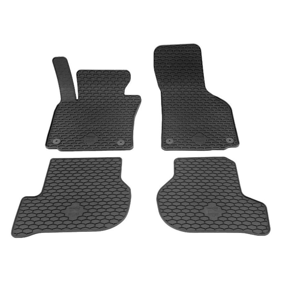 Guminiai kilimėliai VOLKSWAGEN Golf VI 2008-2013 (Su originaliais užspaudžiamais tvirtinimais, juodos spalvos)