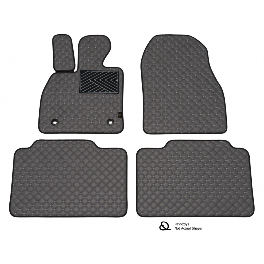 Odiniai kilimėliai QuiltyMats VOLVO XC60 2018→ (Pilkos spalvos - Pilkais dygsniais)