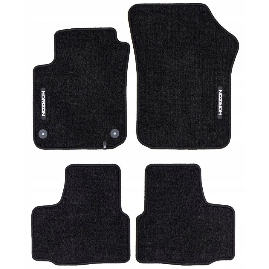 Veliūriniai HORIZON kilimėliai VOLKSWAGEN e-UP! 2019-2023 (Juodos spalvos)
