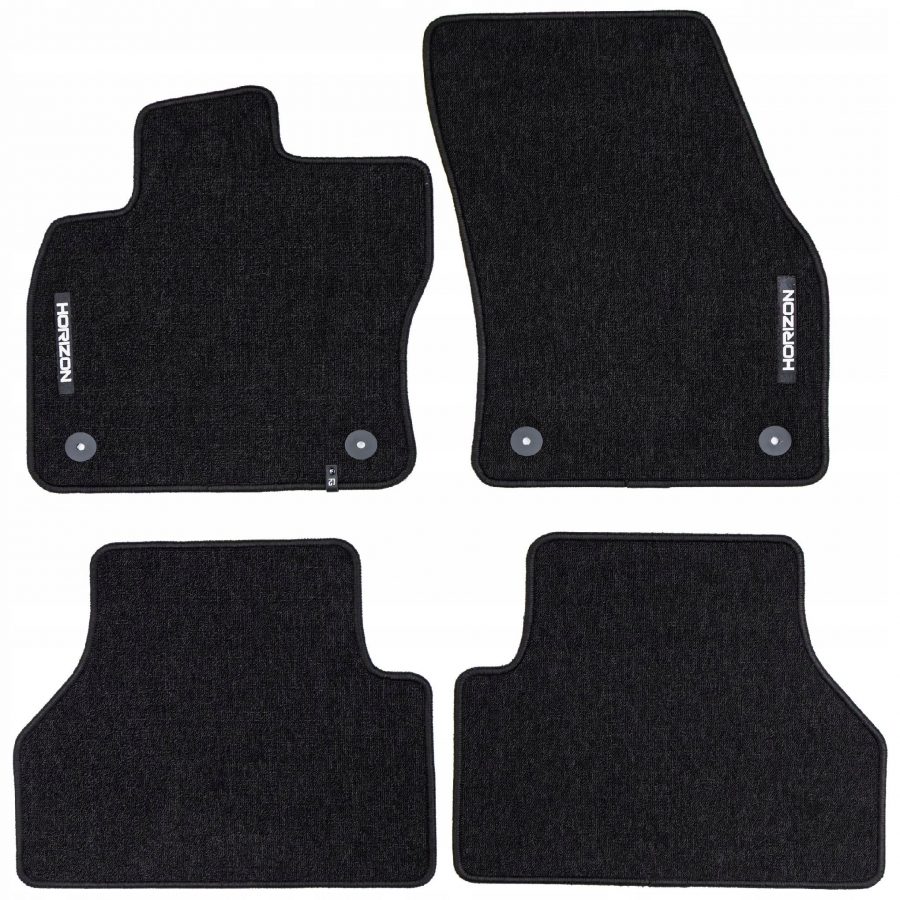 Veliūriniai HORIZON kilimėliai VOLKSWAGEN Caddy 2022→ (Juodos spalvos)