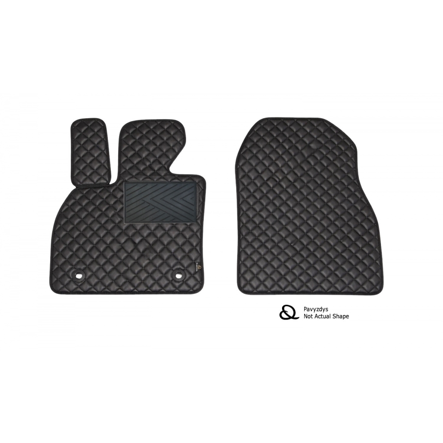 Odiniai kilimėliai QuiltyMats ALFA ROMEO MI.TO 2008-2020 (Juodos spalvos - Juodais dygsniais)