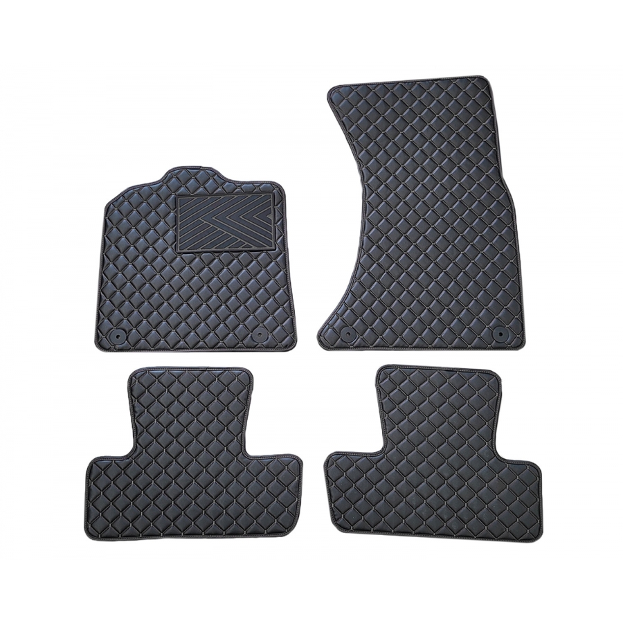Odiniai kilimėliai QuiltyMats AUDI Q5 2008-2016 (Juodos spalvos - Juodais dygsniais)
