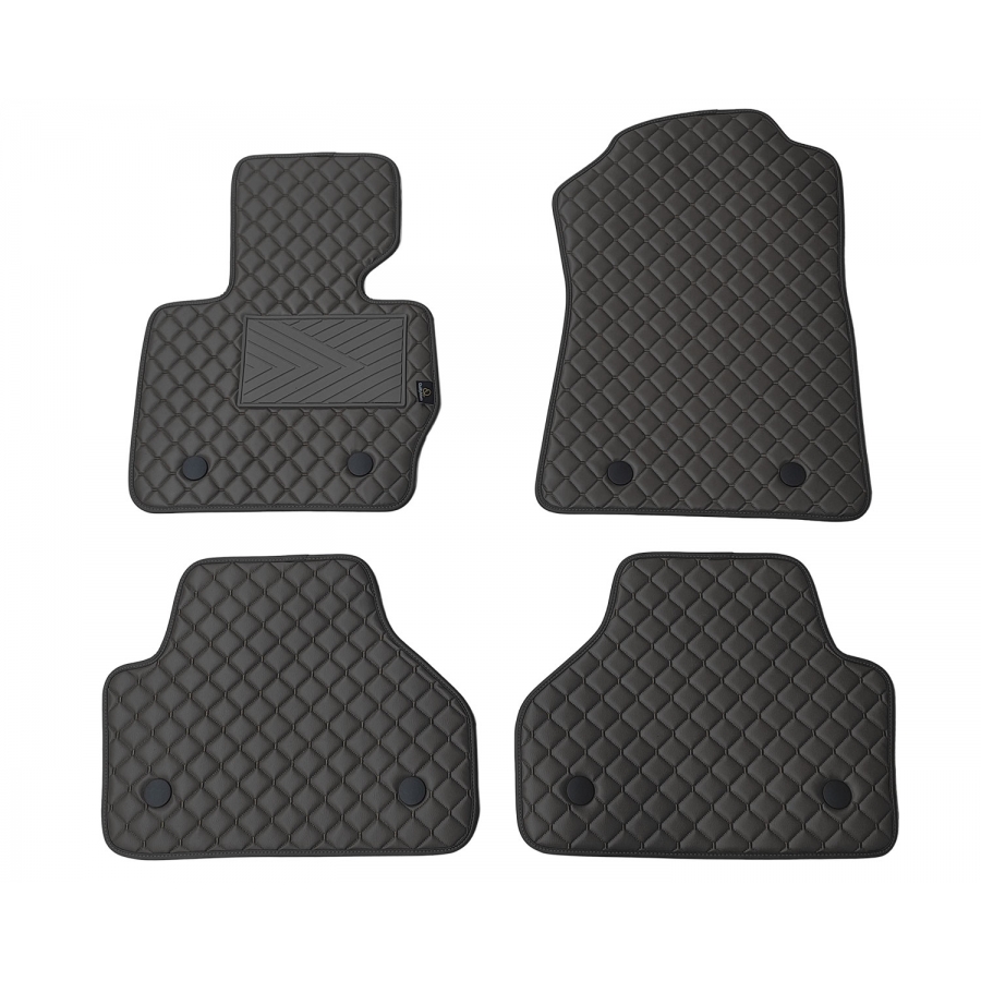 Odiniai kilimėliai QuiltyMats BMW X4 (F26) 2014-2018 (Juodos spalvos - Juodais dygsniais)