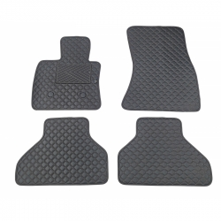 Odiniai kilimėliai QuiltyMats BMW X5 (F15) 2013-2018 (Juodos spalvos - Juodais dygsniais)