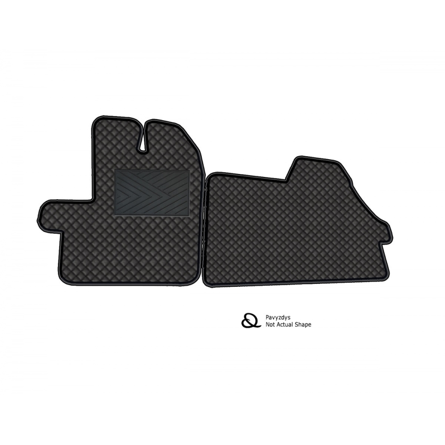 Odiniai kilimėliai QuiltyMats FORD TRANSIT 2013-2022 (Juodos spalvos - Juodais dygsniais)