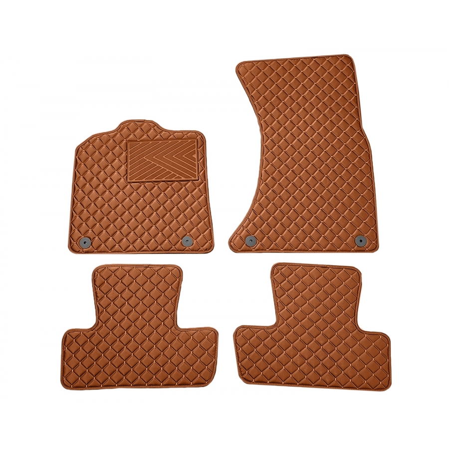 Odiniai kilimėliai QuiltyMats AUDI Q5 2008-2016 (Rudos spalvos - Rudais dygsniais)