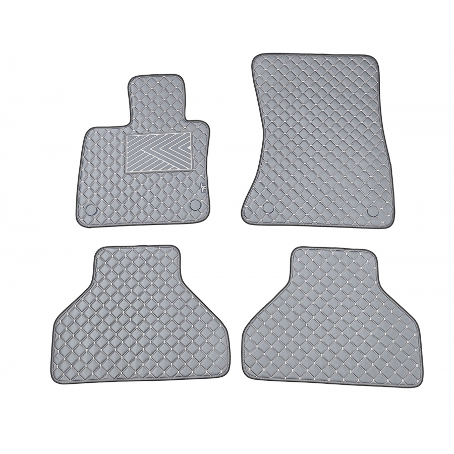 Odiniai kilimėliai QuiltyMats BMW X5 (E70) 2007-2013 (Pilkos spalvos - Pilkais dygsniais)