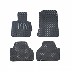 Odiniai kilimėliai QuiltyMats BMW X3 (F25) 2010-2017 (Juodos spalvos - Pilkais dygsniais)