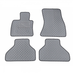 Odiniai kilimėliai QuiltyMats BMW X5 (F15) 2013-2018 (Pilkos spalvos - Pilkais dygsniais)