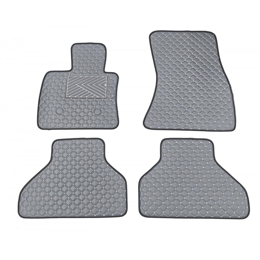 Odiniai kilimėliai QuiltyMats BMW X5 (F15) 2013-2018 (Pilkos spalvos - Pilkais dygsniais)