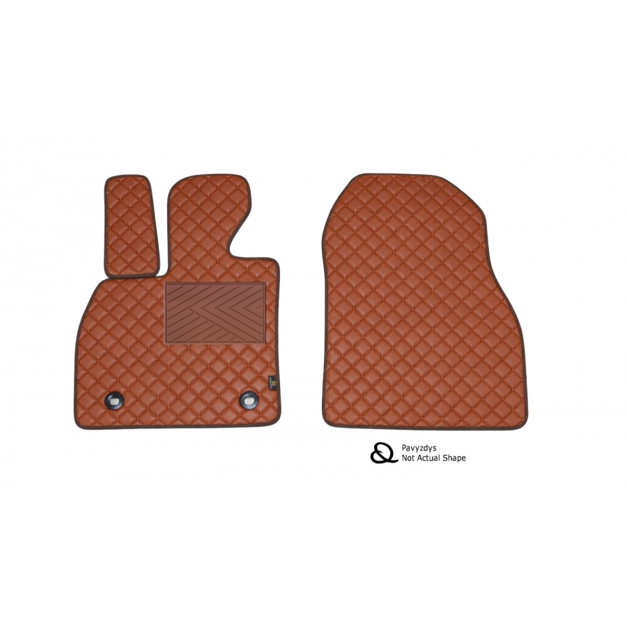Odiniai kilimėliai QuiltyMats FIAT PANDA 2003-2012 (Van) (Rudos spalvos - Rudais dygsniais)