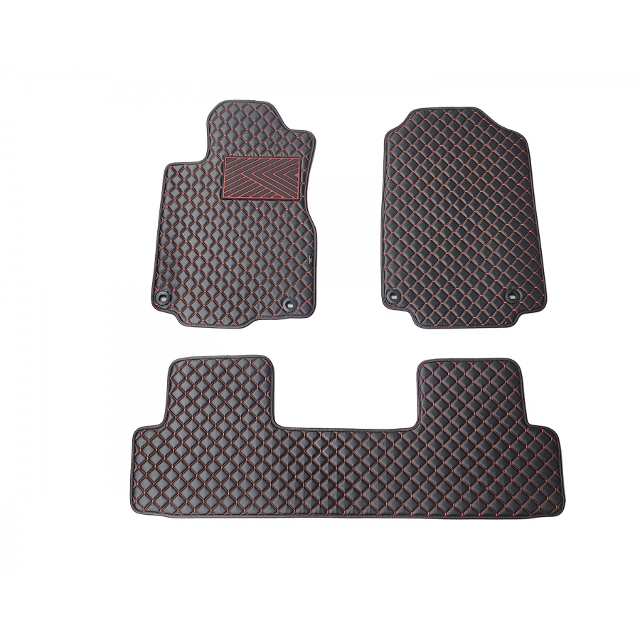 Odiniai kilimėliai QuiltyMats HONDA CR-V (USA) 2012-2016 (Juodos spalvos - Raudonais dygsniais)