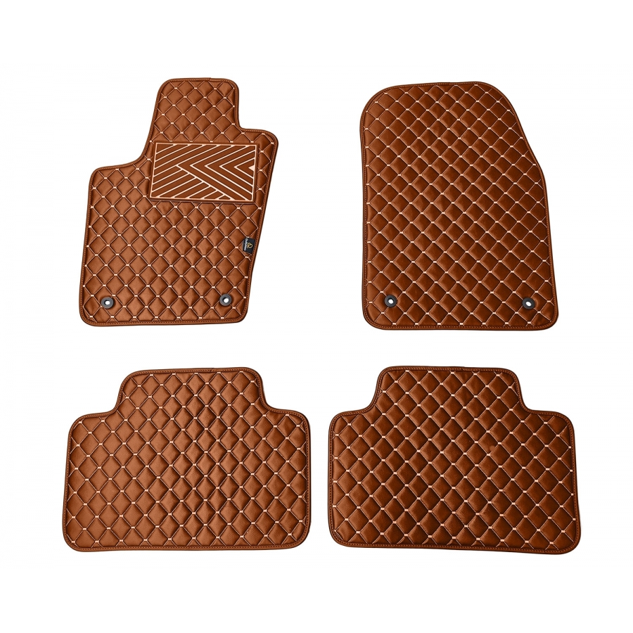 Odiniai kilimėliai QuiltyMats JEEP GRAND CHEROKEE 2010-2020 (Rudos spalvos - Rudais dygsniais)