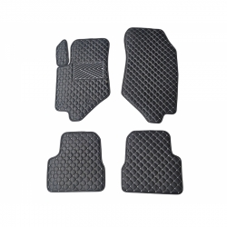 Odiniai kilimėliai QuiltyMats PEUGEOT 2008 2019→ (Juodos spalvos - Pilkais dygsniais)