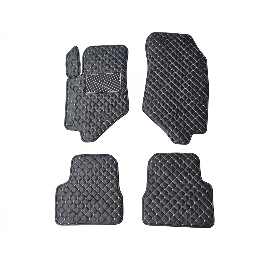Odiniai kilimėliai QuiltyMats PEUGEOT 2008 2019→ (Juodos spalvos - Pilkais dygsniais)