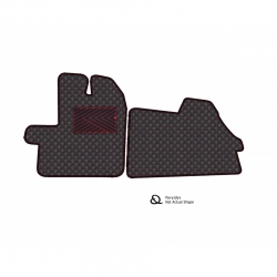 Odiniai kilimėliai QuiltyMats VOLKSWAGEN CRAFTER (3 vietų) 2006-2016 (Juodos spalvos - Raudonais dygsniais)