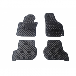 Odiniai kilimėliai QuiltyMats VOLKSWAGEN GOLF 2003-2009 (Juodos spalvos - Juodais dygsniais)