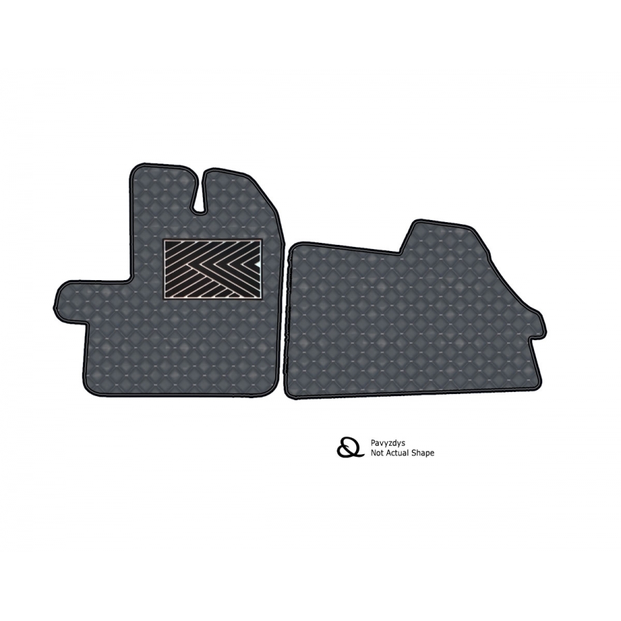 Odiniai kilimėliai QuiltyMats VOLKSWAGEN CRAFTER (3 vietų) 2017→ (Pilkos spalvos - Pilkais dygsniais)