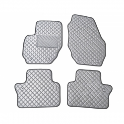 Odiniai kilimėliai QuiltyMats VOLVO S80 2006-2016 (Pilkos spalvos - Pilkais dygsniais)