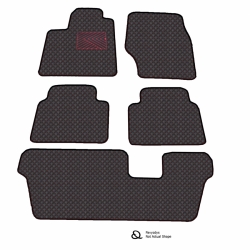 Kilimėliai QuiltyMats VOLVO XC90 2002-2014 (7v., I, II ir III eilės) (5 vnt.), Black-Red /16-MAX2