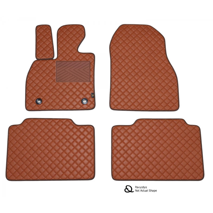 Odiniai kilimėliai QuiltyMats VOLKSWAGEN PASSAT (B7 USA) 2010-2019 (Rudos spalvos - Rudais dygsniais)