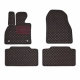 Odiniai kilimėliai QuiltyMats BMW 3 (E91) 2005-2012 (Juodos spalvos - Raudonais dygsniais)
