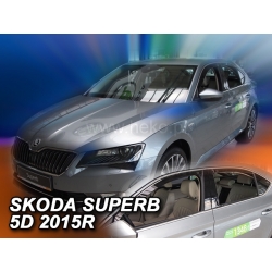 Vėjo deflektoriai SKODA SUPERB III Liftback 5 durų 2015→ (Priekinėms ir galinėms durims)