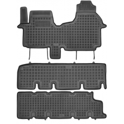Guminiai kilimėliai OPEL Vivaro II 2014→ (9 vietų, trys eilės be ortakio, Paaukštintais kraštais)